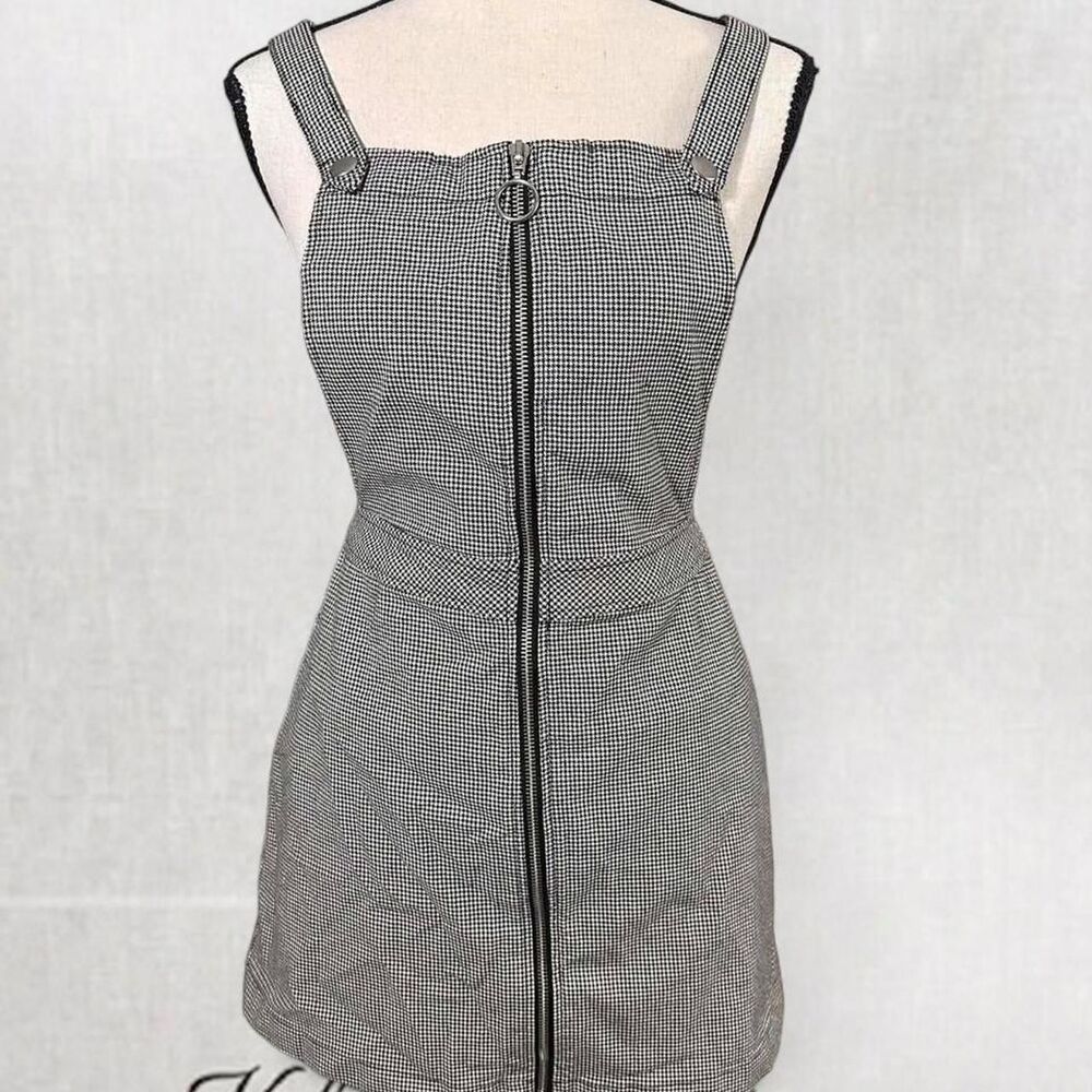 Grunge Goth Houndstooth Full Zip Overall Skirt by H&M